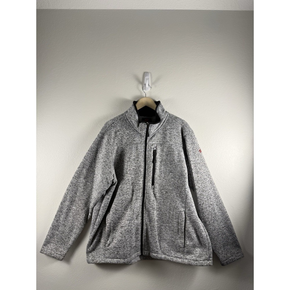 Swiss Tech Men's‎ Fleece Lined Full Zipper Jacket Grey Size XL 46-48 Med Knit